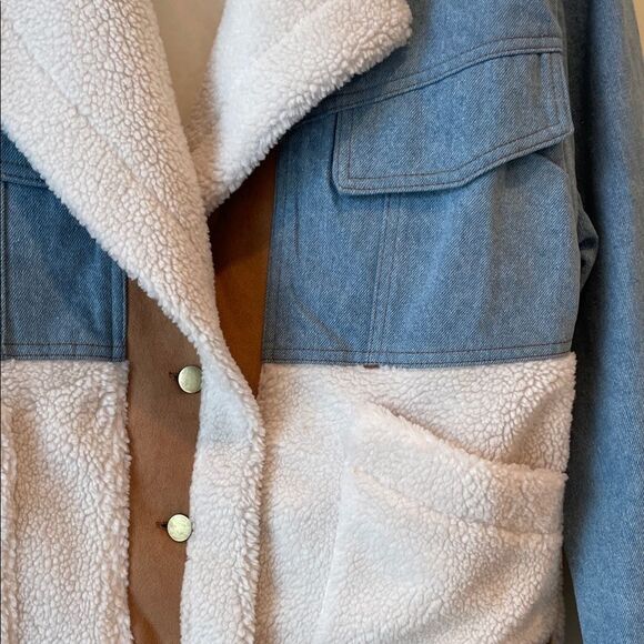 Promesa Denim and Cream Sherpa Jacket - Picture 2 of 8